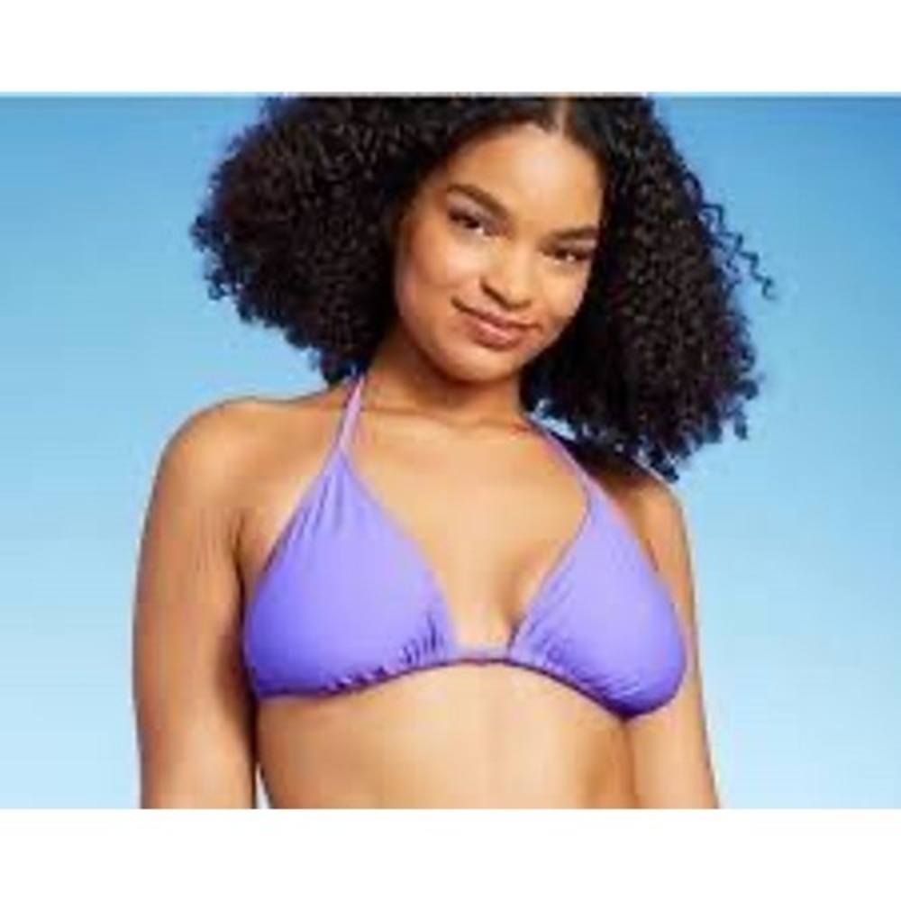 Wild Fable Purple Triangle Bikini Top Halter Swim XXS New‎ With Tags